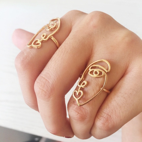 Urban Outfitters Jewelry - Abstract Line Face Rings